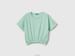 aqua Benetton barn boxy fit t-skjorte i resirkulert stoff 20TRB2462