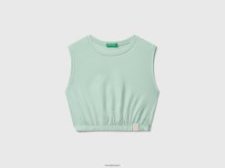 aqua Benetton barn kort tank topp i resirkulert stoff 20TRB5229
