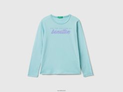 aqua Benetton barn langermet t-skjorte i 100 % bomull 20TRB5248