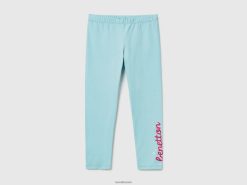 aqua Benetton barn leggings med glitrende trykk 20TRB2984