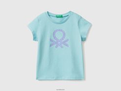 aqua Benetton barn T-skjorte i 100 % bomull med logo 20TRB2838