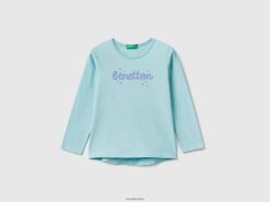 aqua Benetton barn T-skjorte i 100 % bomull med logo 20TRB5558