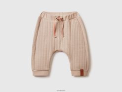 beige Benetton barn bukser med vattert utseende 20TRB3241