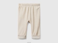 beige Benetton barn frottébukse med strikk 20TRB5945