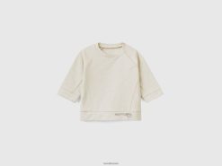 beige Benetton barn lett genser i 100 % bomull 20TRB5806