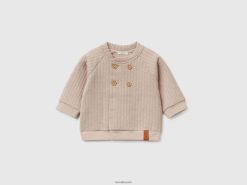 beige Benetton barn lett genser med vattert utseende 20TRB5804