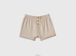 beige Benetton barn stripete shorts 20TRB3231