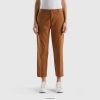 beige Benetton kvinner cropped chinos i stretchbomull 20TRB4070
