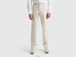 beige Benetton kvinner slim fit chinos i stretchbomull 20TRB4639