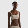beige Benetton kvinner super stretch bh i økologisk bomull 20TRB1083