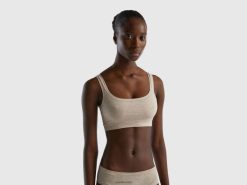 beige Benetton kvinner super stretch bh i økologisk bomull 20TRB1083