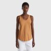 beige Benetton kvinner tank topp i lett bomull 20TRB3854
