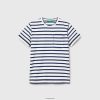 blå Benetton barn blå stripet t-skjorte 20TRB4776