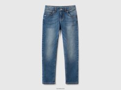 blå Benetton barn fem-lommers slim fit jeans 20TRB5481