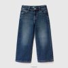 blå Benetton barn jeans med bred passform 20TRB3032