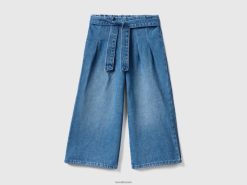 blå Benetton barn jeans med brede ben med sash 20TRB3005