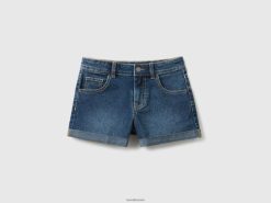 blå Benetton barn jeanshorts i øko-resirkulert denim 20TRB5457