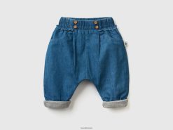 blå Benetton barn loose fit bukser i ren bomull 20TRB5931