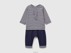 blå Benetton barn sett i 100% økologisk bomull 20TRB5754