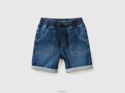 blå Benetton barn shorts i stretchdenim 20TRB2354