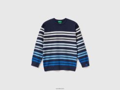 blå Benetton barn stripete genser 20TRB3416