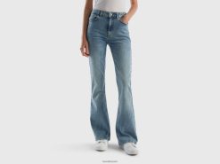 blå Benetton kvinner stretch jeans med utsving 20TRB674