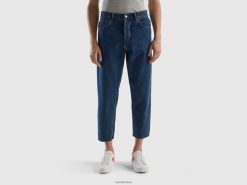 blå Benetton menn cropped jeans med løs passform 20TRB1471