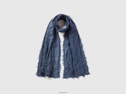 blå Benetton menn skjerf i viskoseblanding 20TRB1500