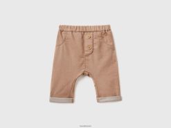 brun Benetton barn bukser i stretch bomullsblanding 20TRB5924