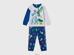 flerfarget Benetton barn bugs bunny & sylvester pyjamas 20TRB2058