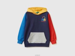 flerfarget Benetton barn Hettegenser i 100 % bomull 20TRB4839