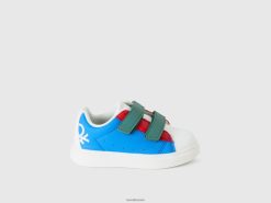 flerfarget Benetton barn lavtopp sneakers med stropper 20TRB2408