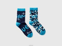 flerfarget Benetton barn miks og match mønstrede sokker 20TRB2045