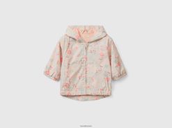 flerfarget Benetton barn mønstret jakke med hette 20TRB3065