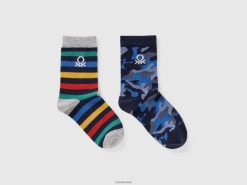 flerfarget Benetton barn mønstret sokkesett 20TRB2005