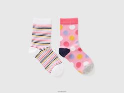 flerfarget Benetton barn mønstret sokkesett 20TRB2730
