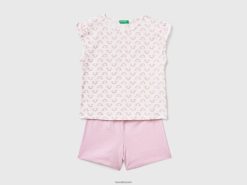 flerfarget Benetton barn pyjamas med regnbuetrykk 20TRB2761