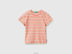 flerfarget Benetton barn stripet t-skjorte i bomull 20TRB2494