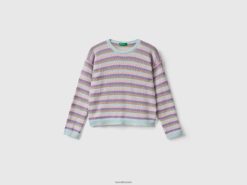 flerfarget Benetton barn stripete genser i bomullsblanding 20TRB6076