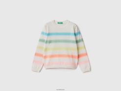 flerfarget Benetton barn stripete genser i bomullsblanding 20TRB6102