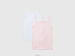 flerfarget Benetton barn to camisoles i stretchbomull 20TRB5522