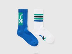 flerfarget Benetton barn to par frottésokker 20TRB2043