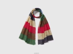 flerfarget Benetton kvinner stripet skjerf 20TRB911