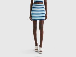 flerfarget Benetton kvinner stripete miniskjørt 20TRB701
