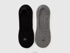 flerfarget Benetton kvinner to par ensfargede ankelsokker 20TRB952