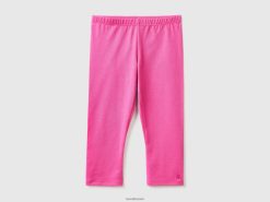 fuchsia Benetton barn 3/4 leggings i stretchbomull 20TRB5393