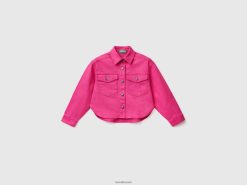 fuchsia Benetton barn fargerik stretchbomullsjakke 20TRB2437