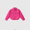 fuchsia Benetton barn fargerik stretchbomullsjakke 20TRB5206