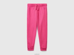 fuchsia Benetton barn joggebukse med logo 20TRB2625