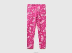 fuchsia Benetton barn leggings med mønstret trykk 20TRB5387
